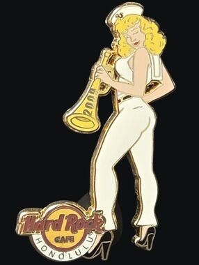 2009 Hard Rock Cafe Honolulu Pin-Up Style Sailor Girl Enamel Collectible Pin